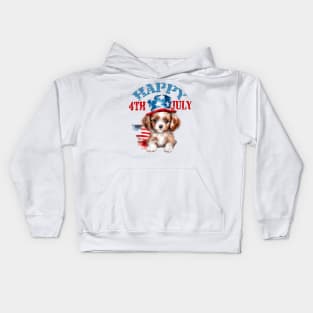 Happy 4th of July-Puppy Kids Hoodie